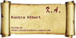 Kontra Albert névjegykártya